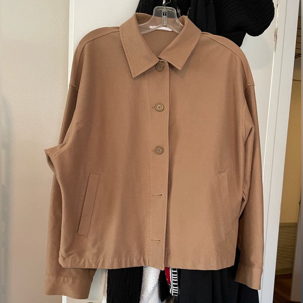 Uniqlo Tan Button-Up Collared Jacket